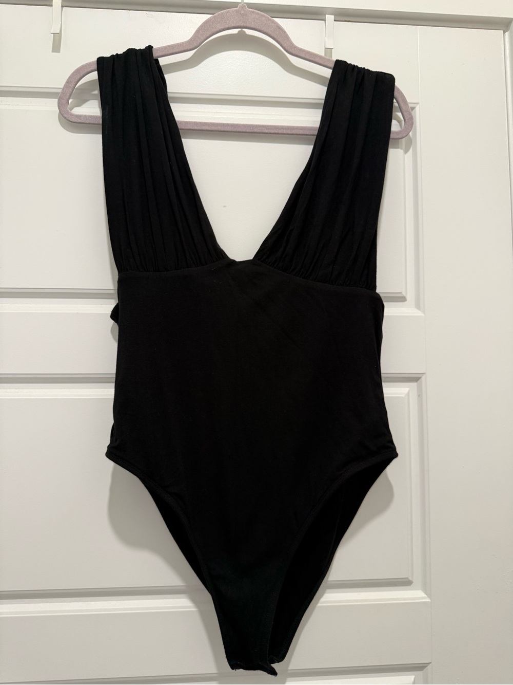 SHEIN Black Girls' One-Piece Swimsuit with Deep V Back